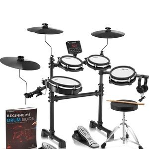 AKLOT B-CORE530 Electric Drum Set Dual-Zone Quiet Mesh DrumPads, 10" Dual-T...